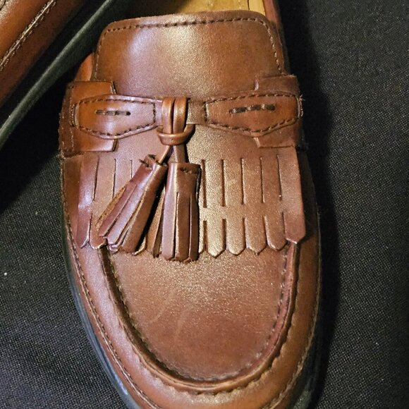 Dockers Brown Leather  Sinclair Kiltey Tassel Loafers - Picture 3 of 12